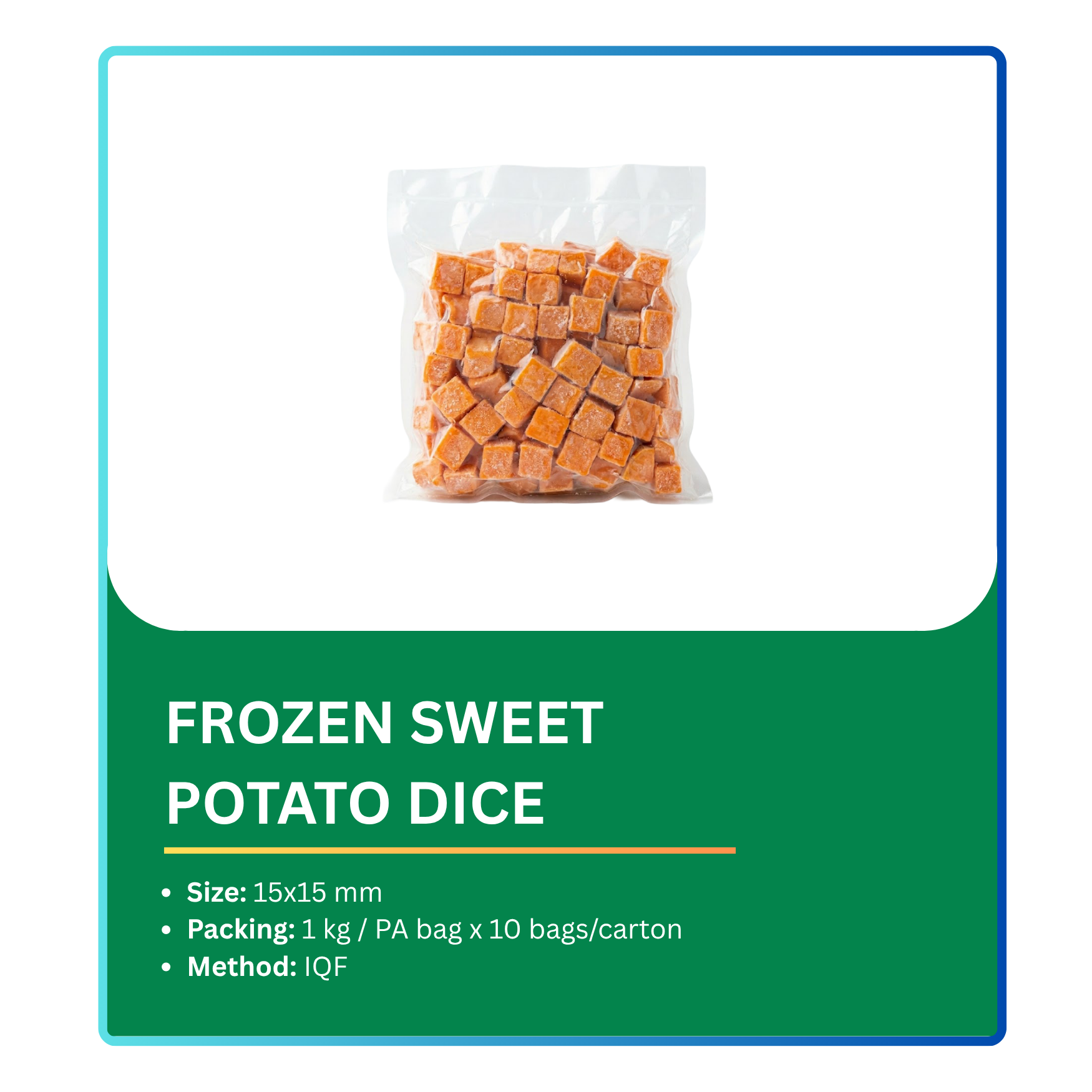 Frozen Sweet Potato Dice