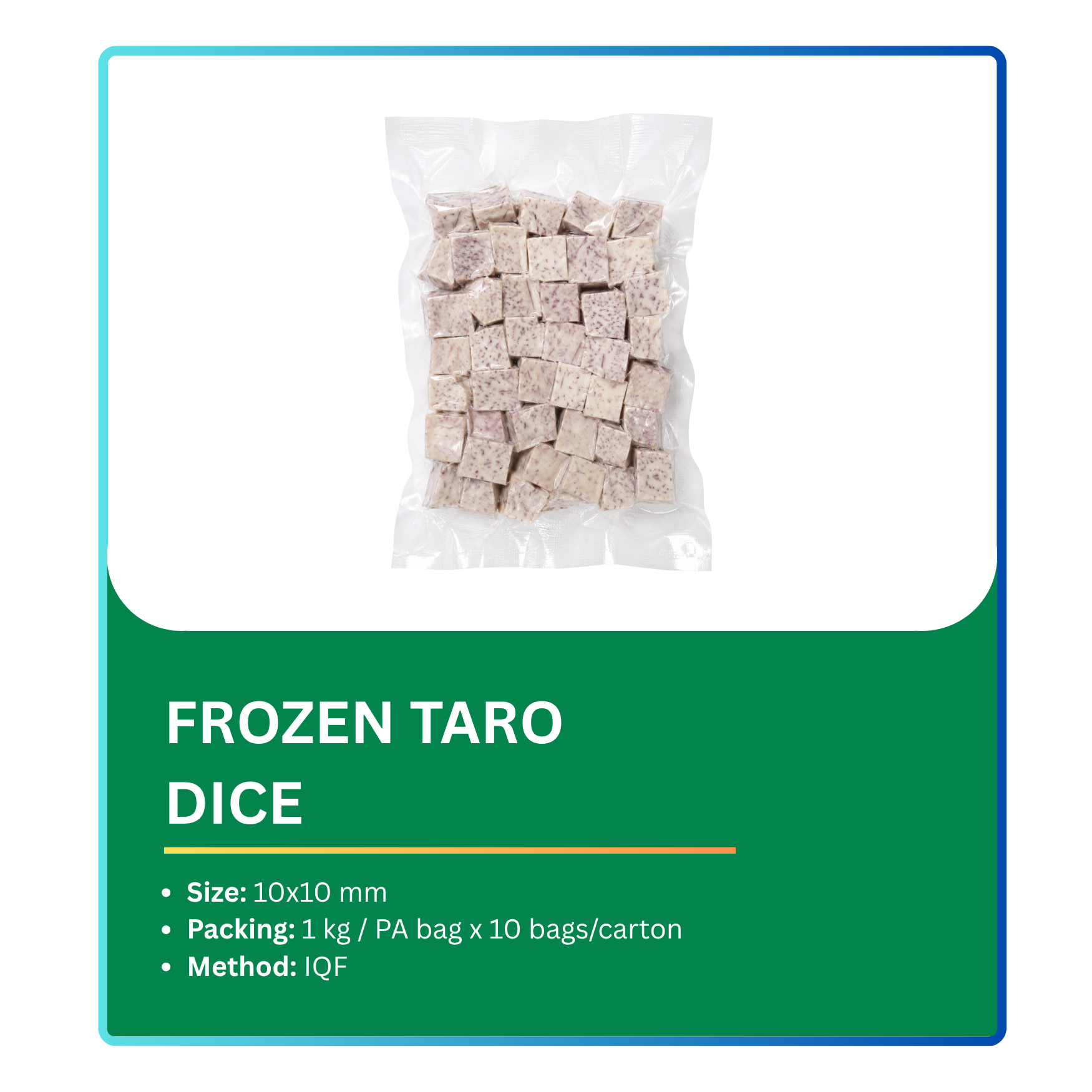 Frozen Taro Dice