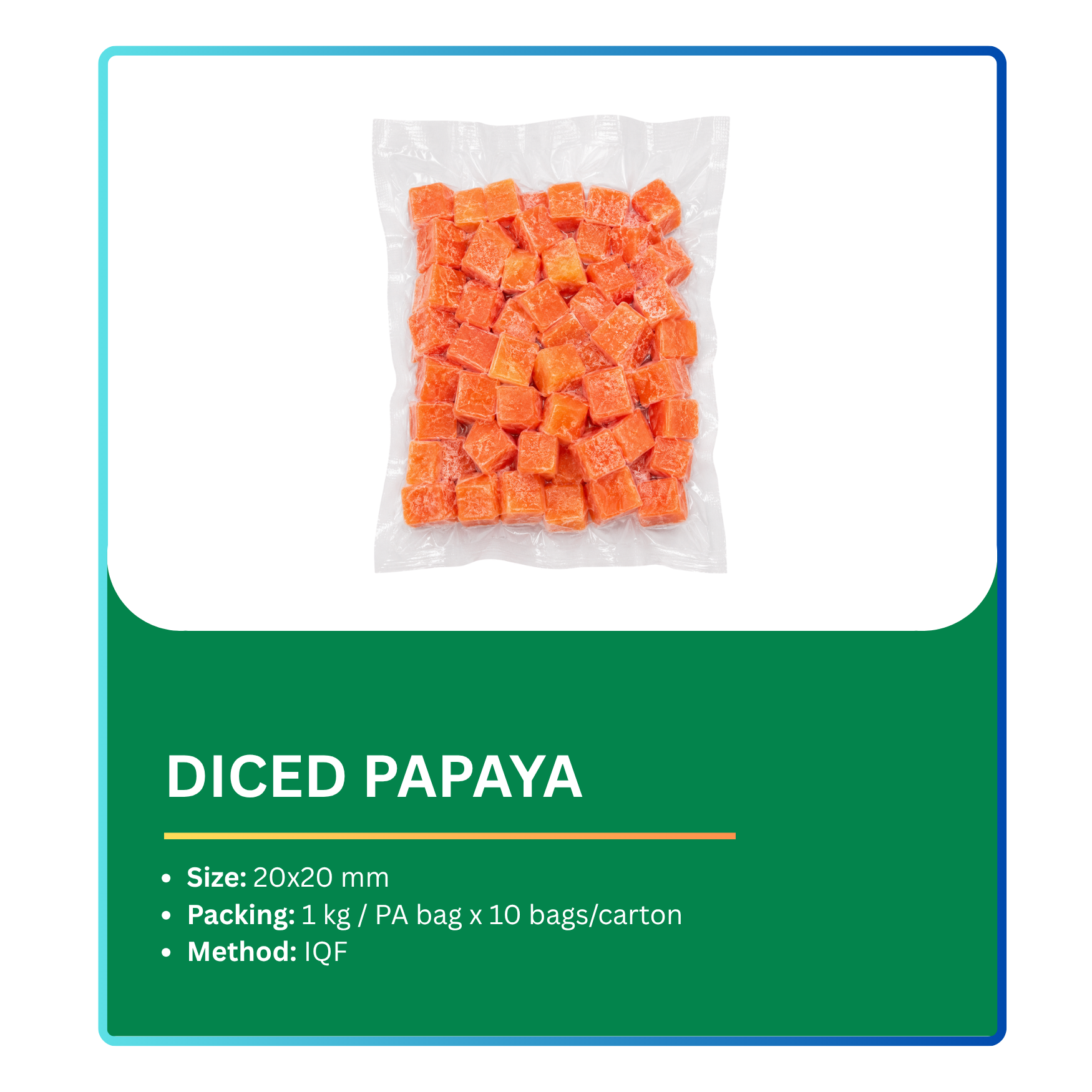 Diced Papaya