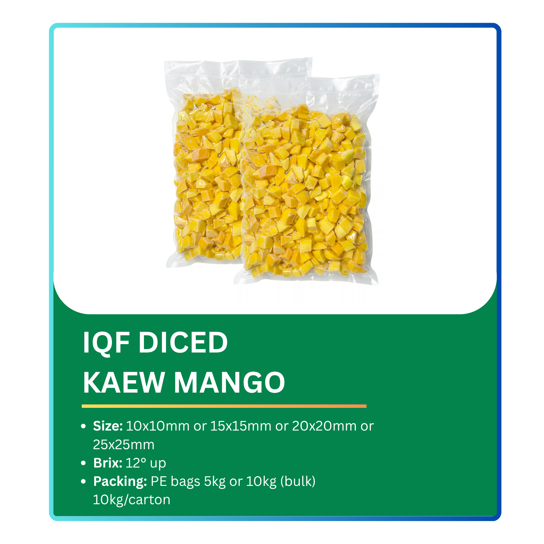 IQF Diced Kaew Mango